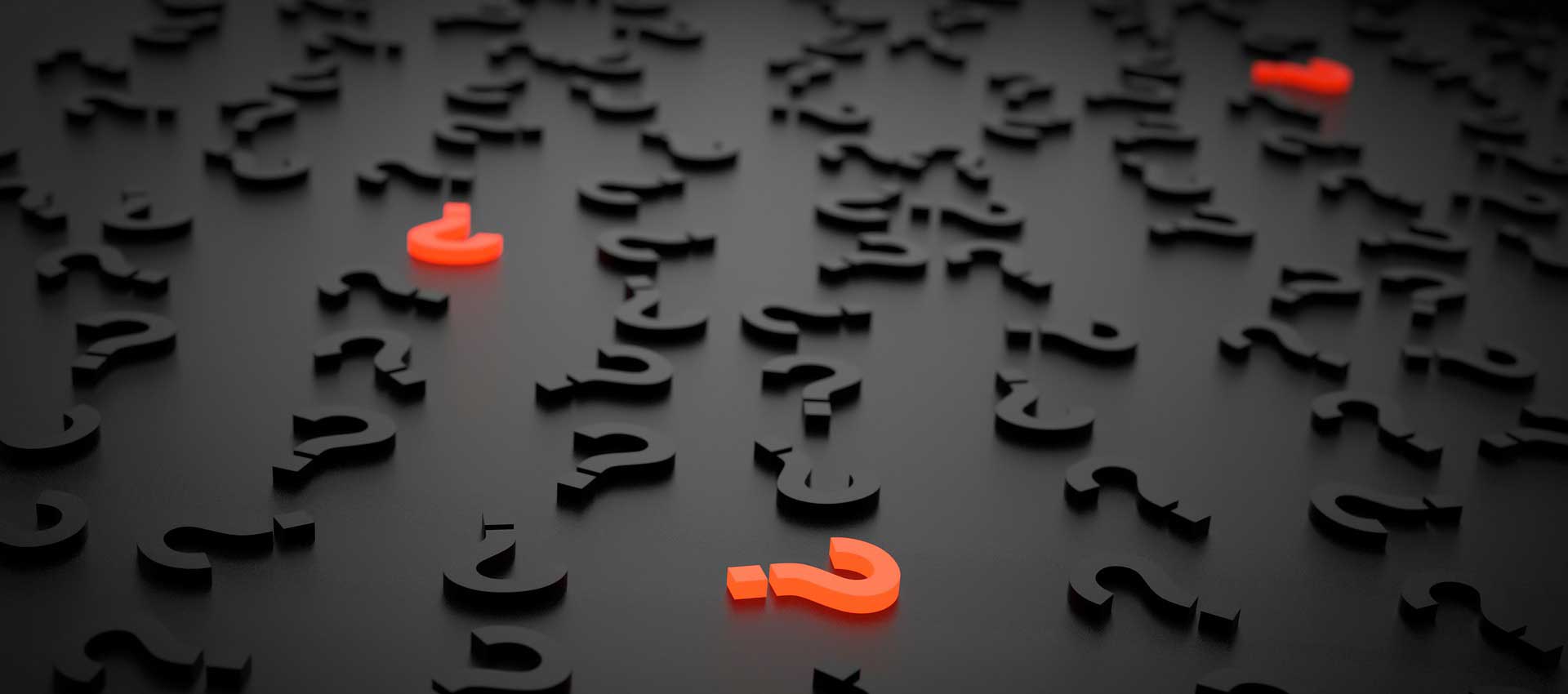Question marks in black and red representing customer feedback and temperature challenges for Airius.