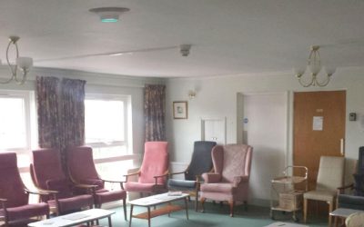 Eden Gardens care home lounge with Airius PureAir system installation, improving resident comfort and reversing