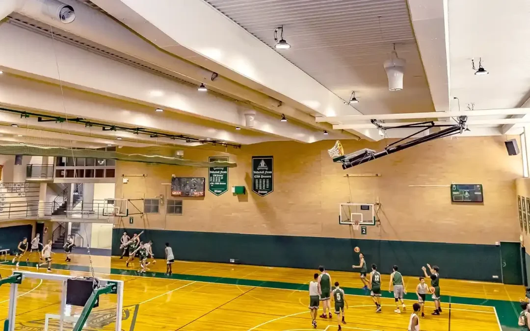 Airius cooling fans installed in Trinity Grammar School sports hall, Sydney, improving thermal comfort and