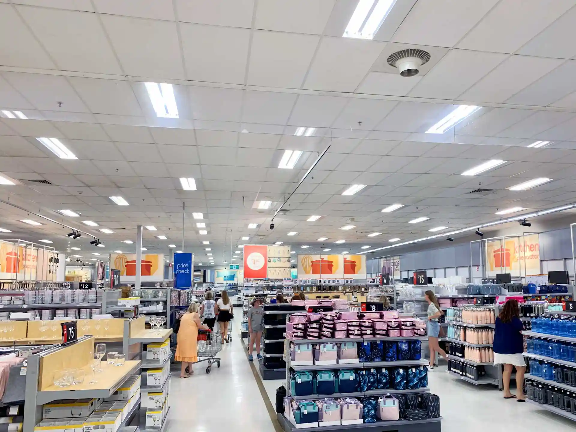 Airius Suspended Series fans installed in Kmart Robina store, improving air circulation and thermal comfort.