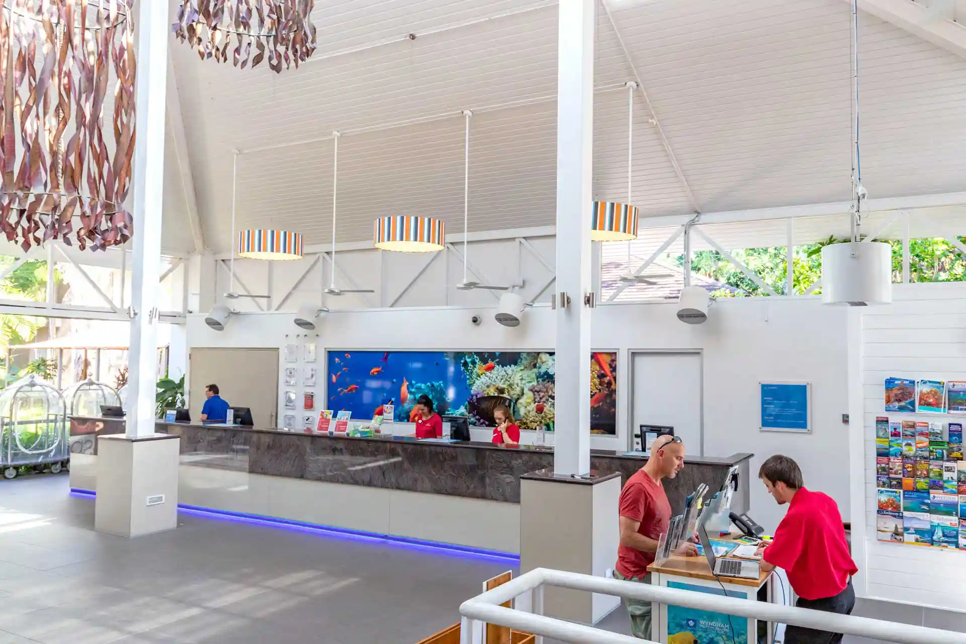 Ramada Resort Port Douglas reception area with Airius fans providing targeted airflow and improved comfort.