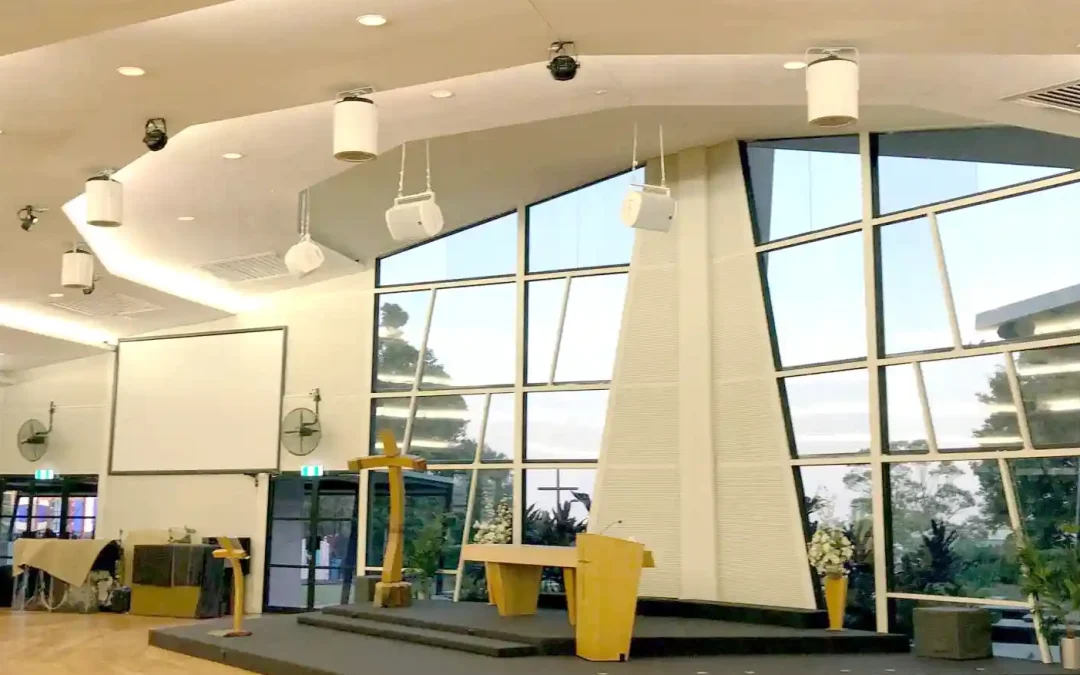 Airius Quiet Series fans installed in Immanuel College lecture theatre, improving air circulation and HVAC