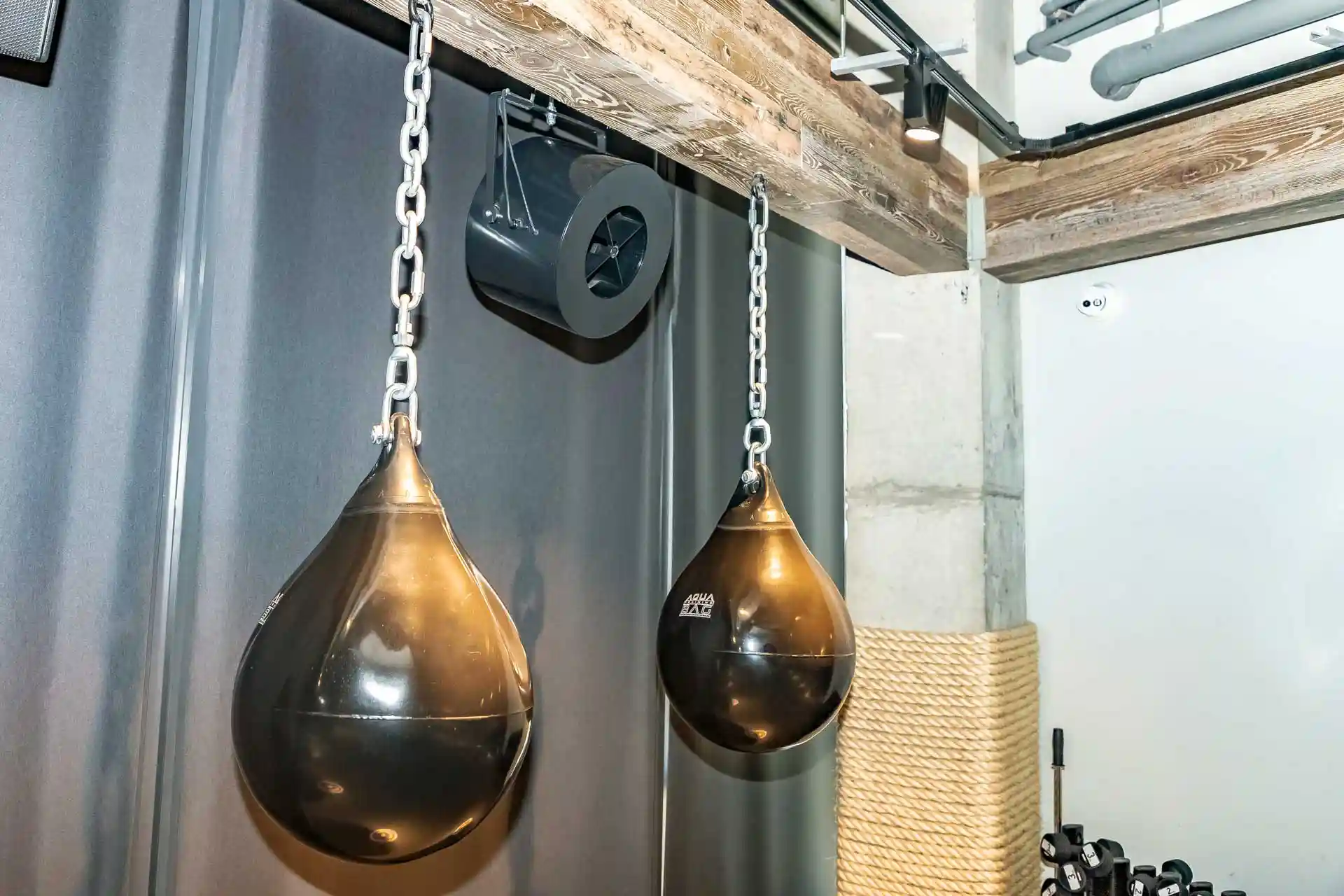 Airius Retail Series fan installation at Virgin Active Barangaroo, Sydney, providing targeted airflow for Spin
