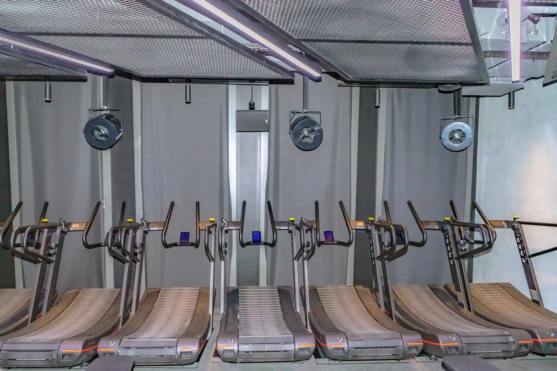 Airius Retail Series fans installed in Virgin Active Barangaroo Spin studio, providing multi-directional airflow over