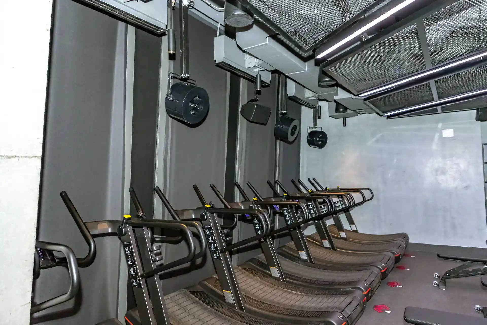 Airius R20EC cooling fans installed in Virgin Active Barangaroo spin and cycle studio, providing targeted