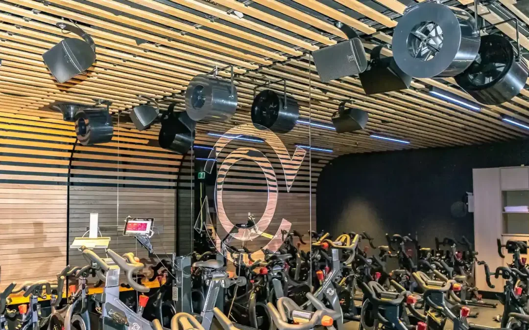 Airius cooling fans installation at Virgin Active Barangaroo, Sydney, improving airflow in a premium fitness