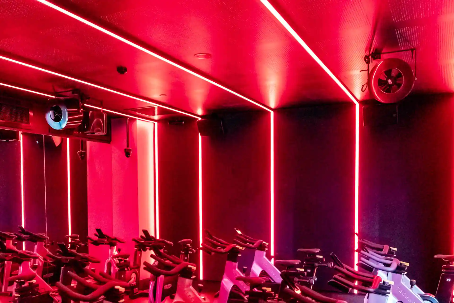 Airius R20EC fan installation in Virgin Active cycle studio, Sydney, improving airflow and member comfort