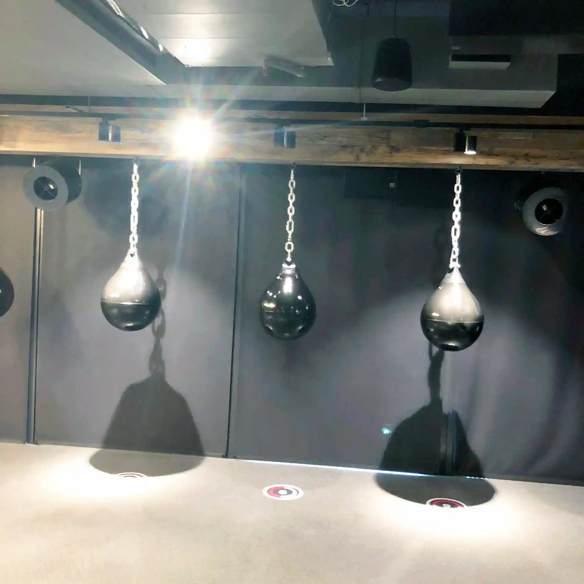Airius R20EC fans installed at Virgin Active Bligh Street, Sydney, improving airflow in a cycle