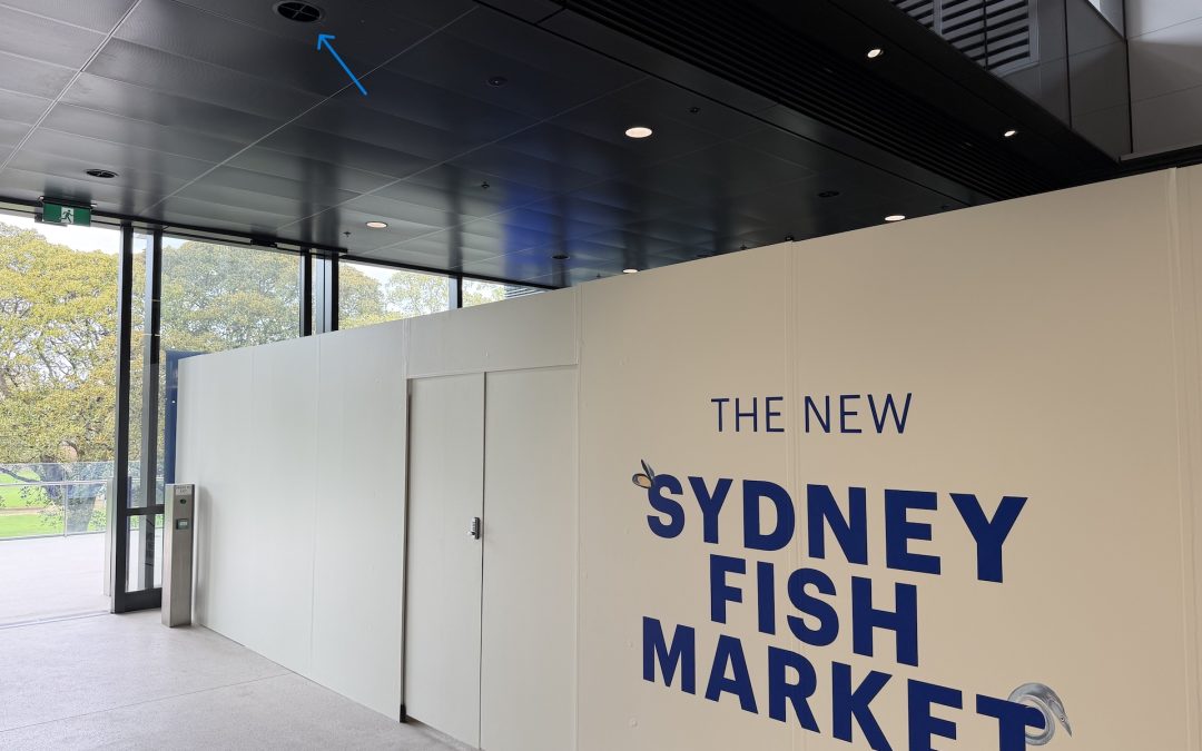 Airius destratification fan installation in the new Sydney Fish Market, improving airflow and comfort.