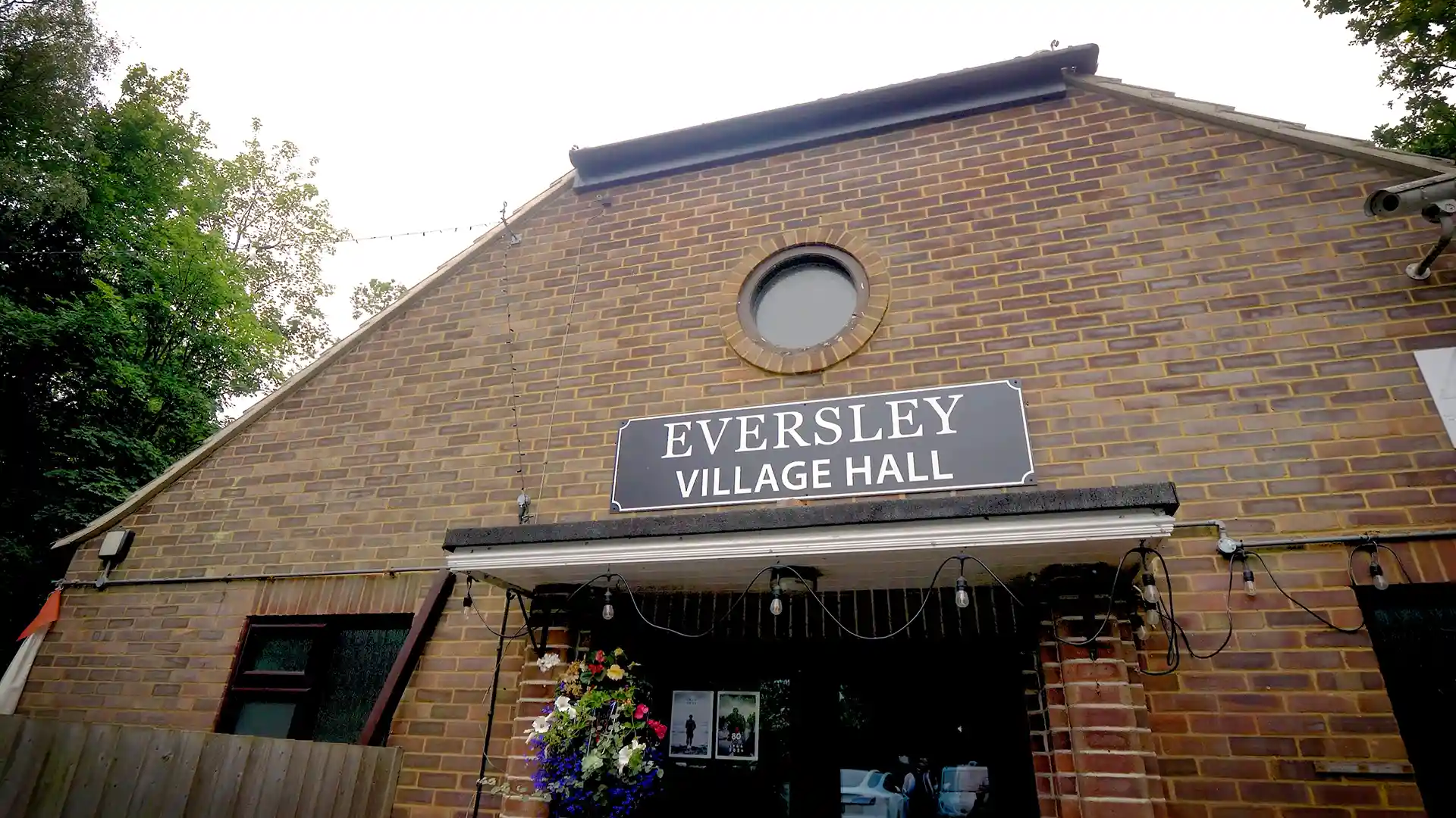 Eversley Village Hall exterior showcasing Airius destratification fan installation improving comfort and heating efficiency.