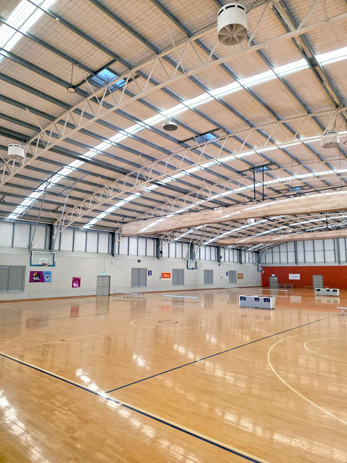 Tamworth Sports Dome court with installed Airius Emerald Series fans improving airflow and comfort.